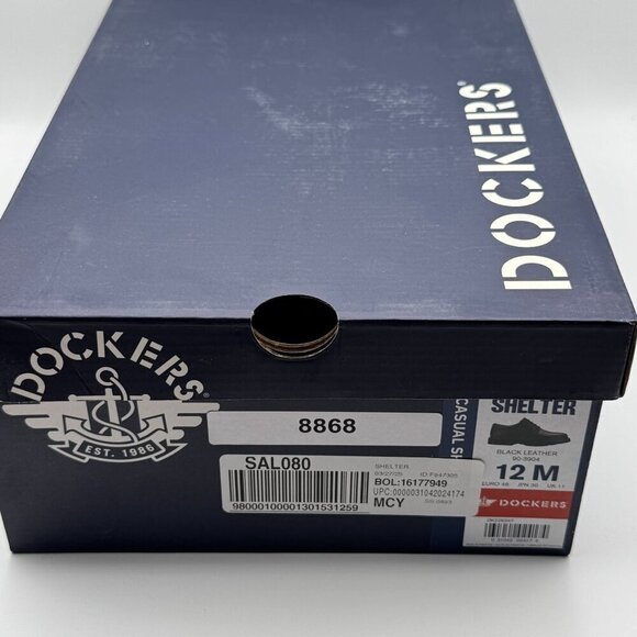 Dockers Shelter Black Leather Lace-Up Oxford Shoes Oil Resistant Non-Slip 12 M - Picture 9 of 11